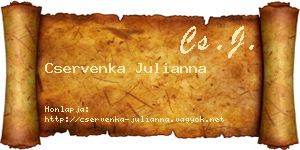 Cservenka Julianna névjegykártya